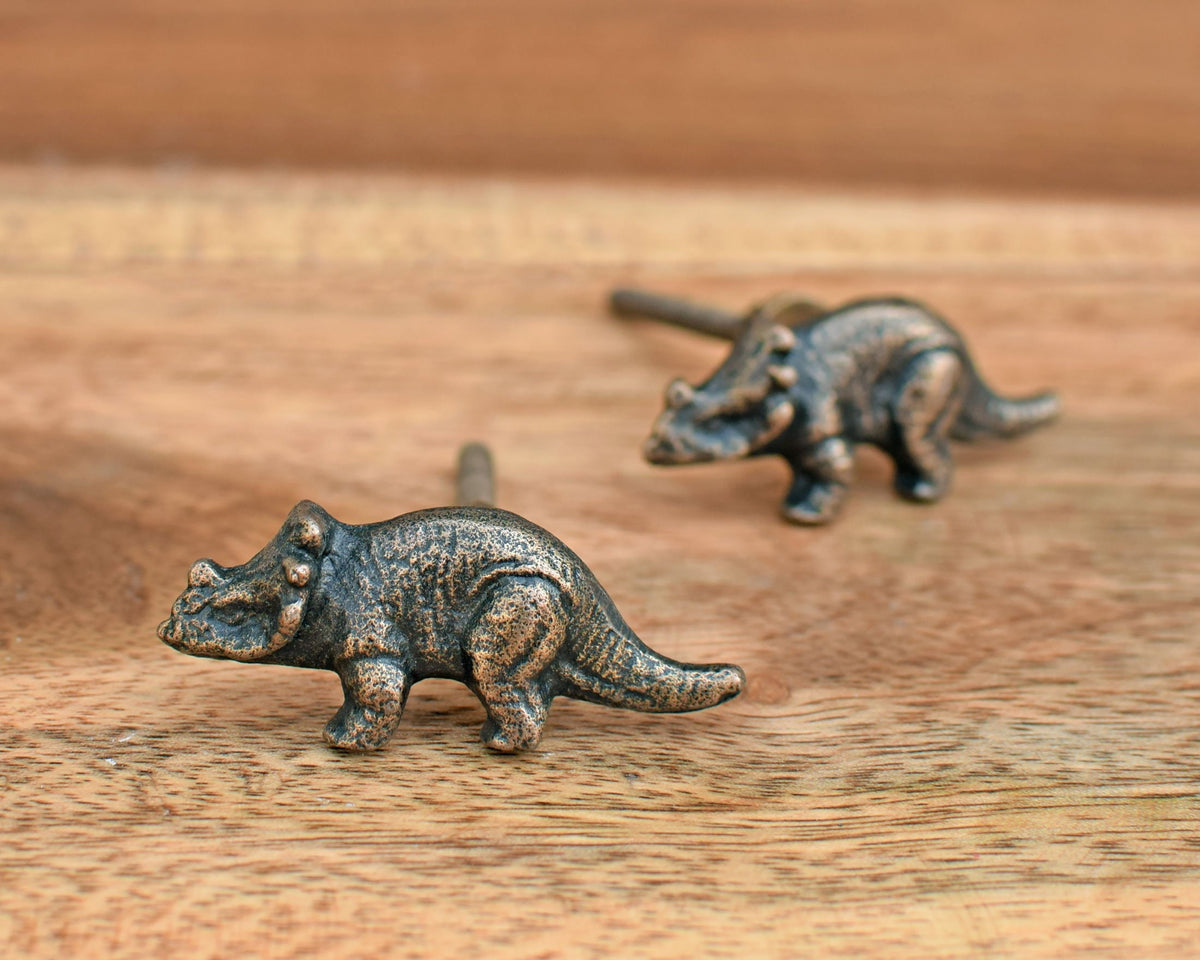 Dinosaur Drawer Knob Pull Antique Brass Animal Drawer Knob Cut