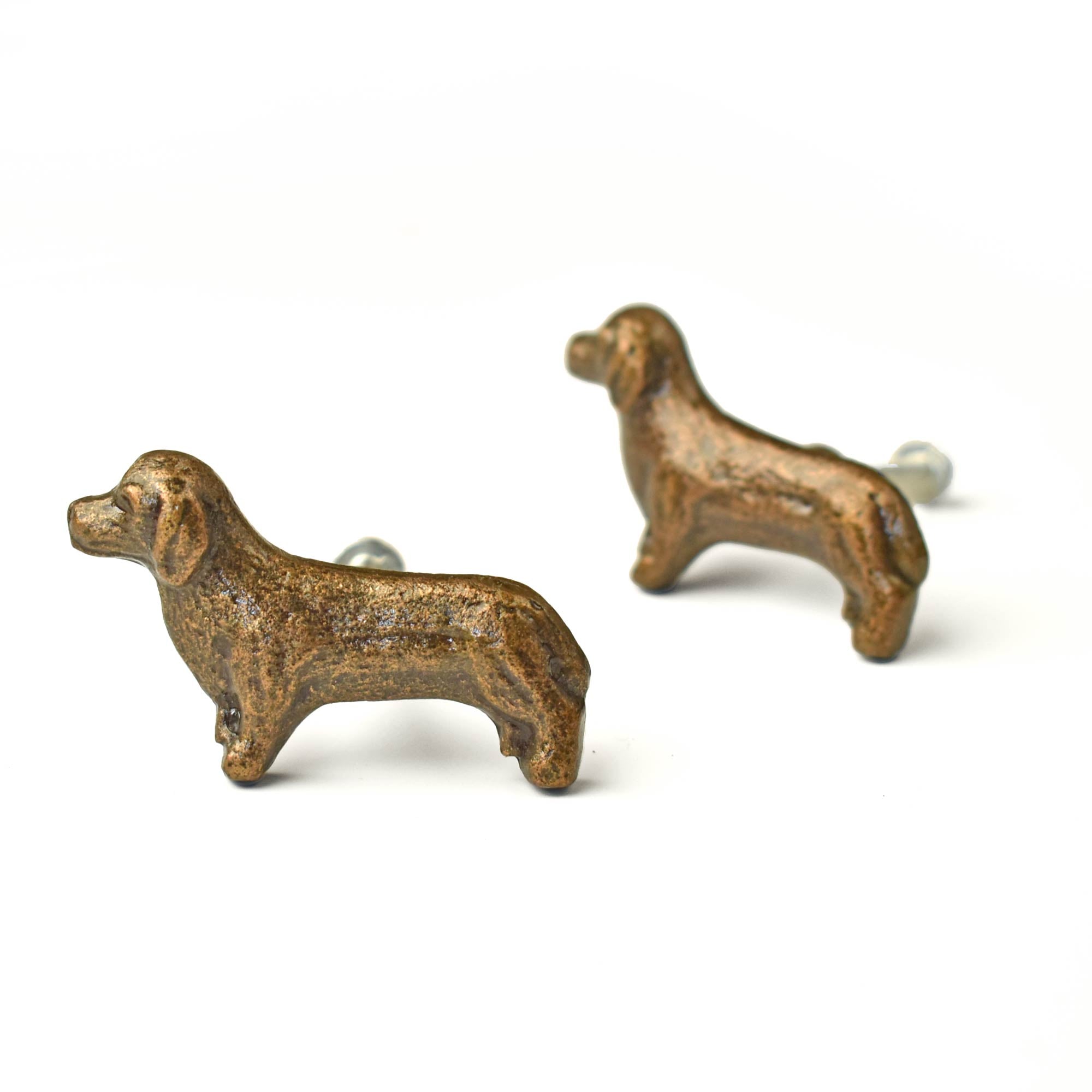 Ciieeo 2-Pack Vintage Brass Fox Drawer Pulls – Antique Gold Animal Cabinet Knobs For Kitchen, Cupboard & Dresser