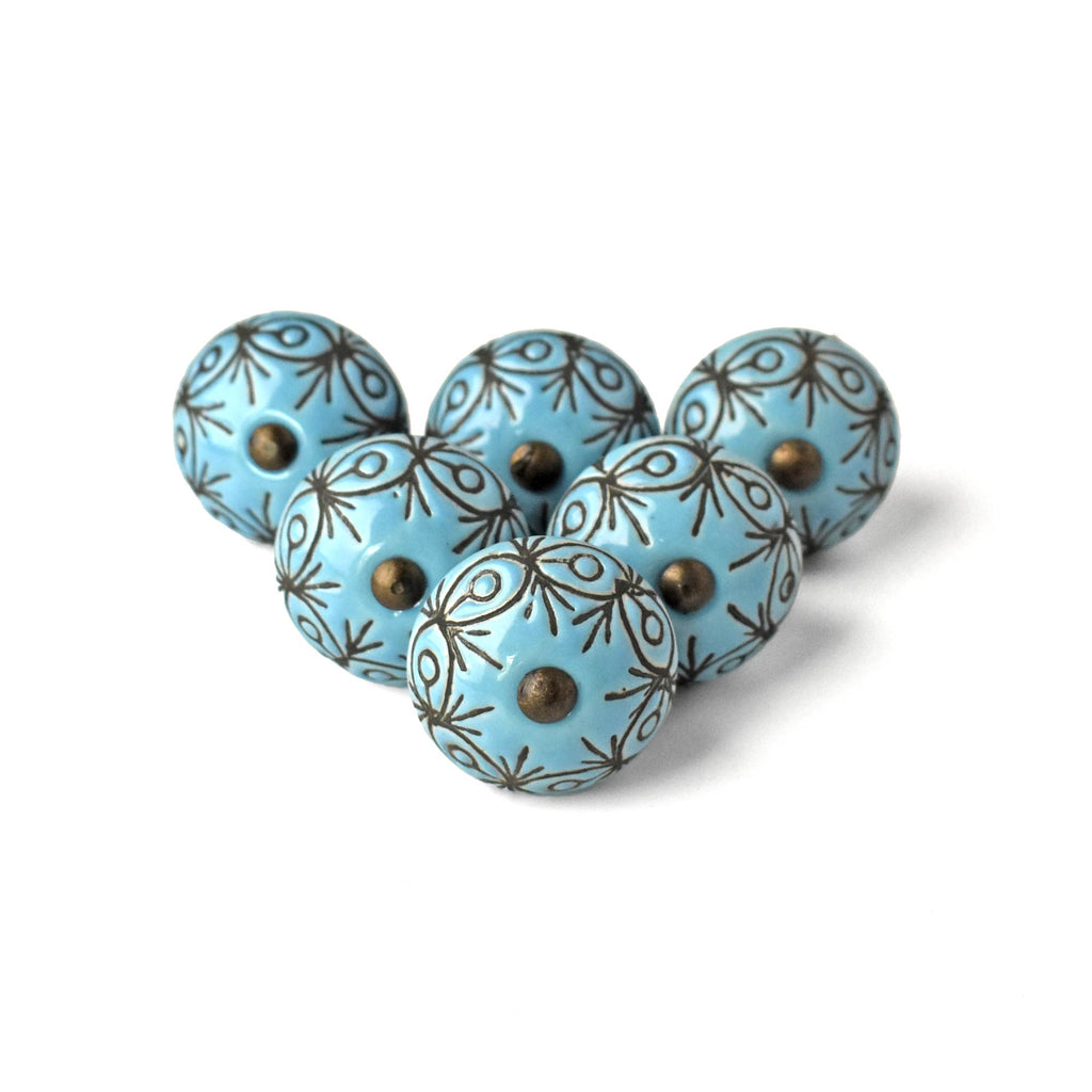 blue ceramic knobs