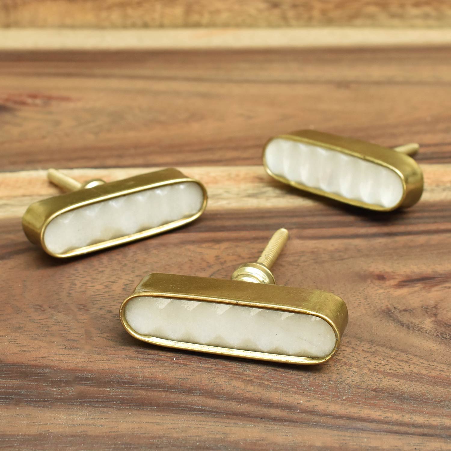 Amogeeli 4pcs Gold-Plated Edge Agate Stone Cabinet Botswana - View #10