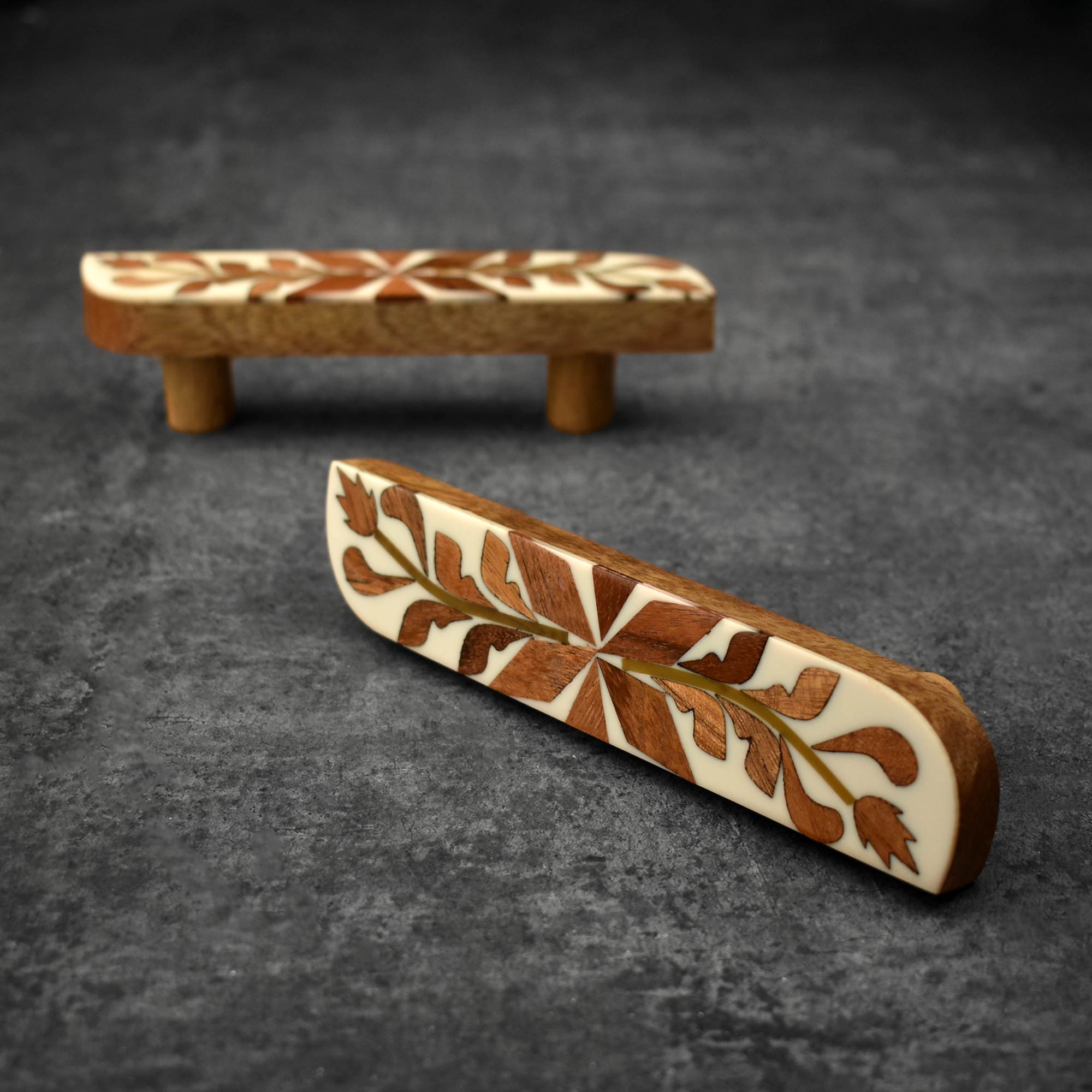 Wood Inlay Cabinet Drawer Handle Wooden Dresser Drawer Pull – Brook And ...