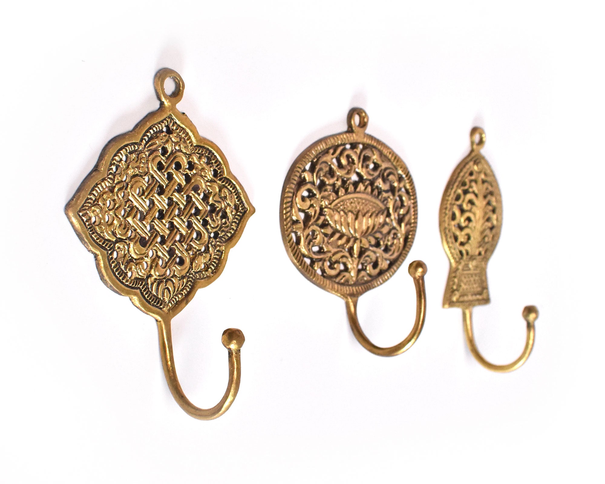 Handmade Solid Brass Wall Hooks Hangers Boho Coat Hooks Keys