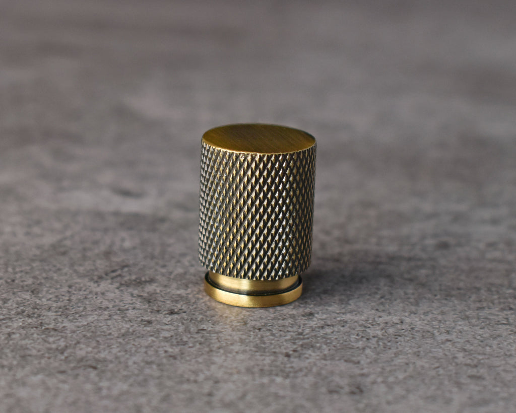 antique brass knurled knob for cabinets