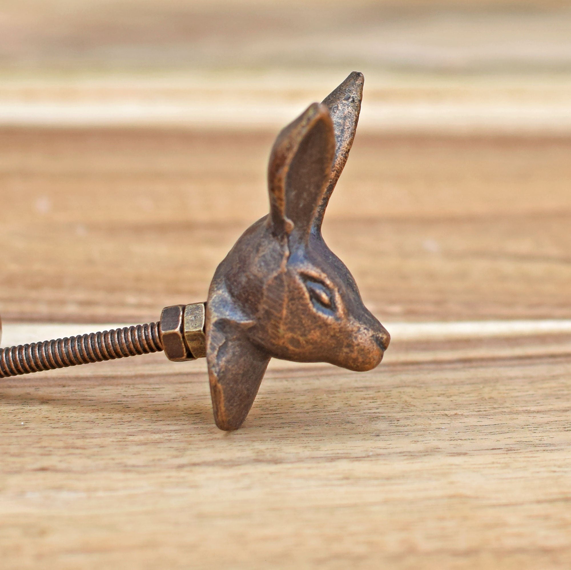 Rabbit Metal Cabinet Drawer Knob Hare Animal Wardrobe Door Knob Woodla ...