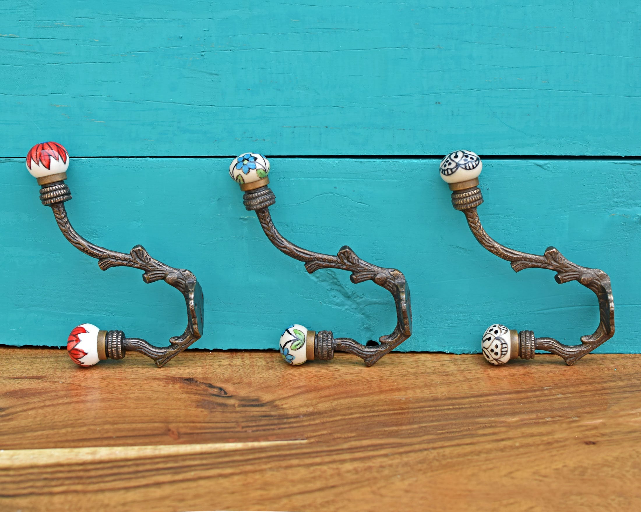 Coat Hook Wall Hook with Ceramic Kno, Antique Towel Hook, Decorative  Ceramic Coat Hanger – Brook And Birch