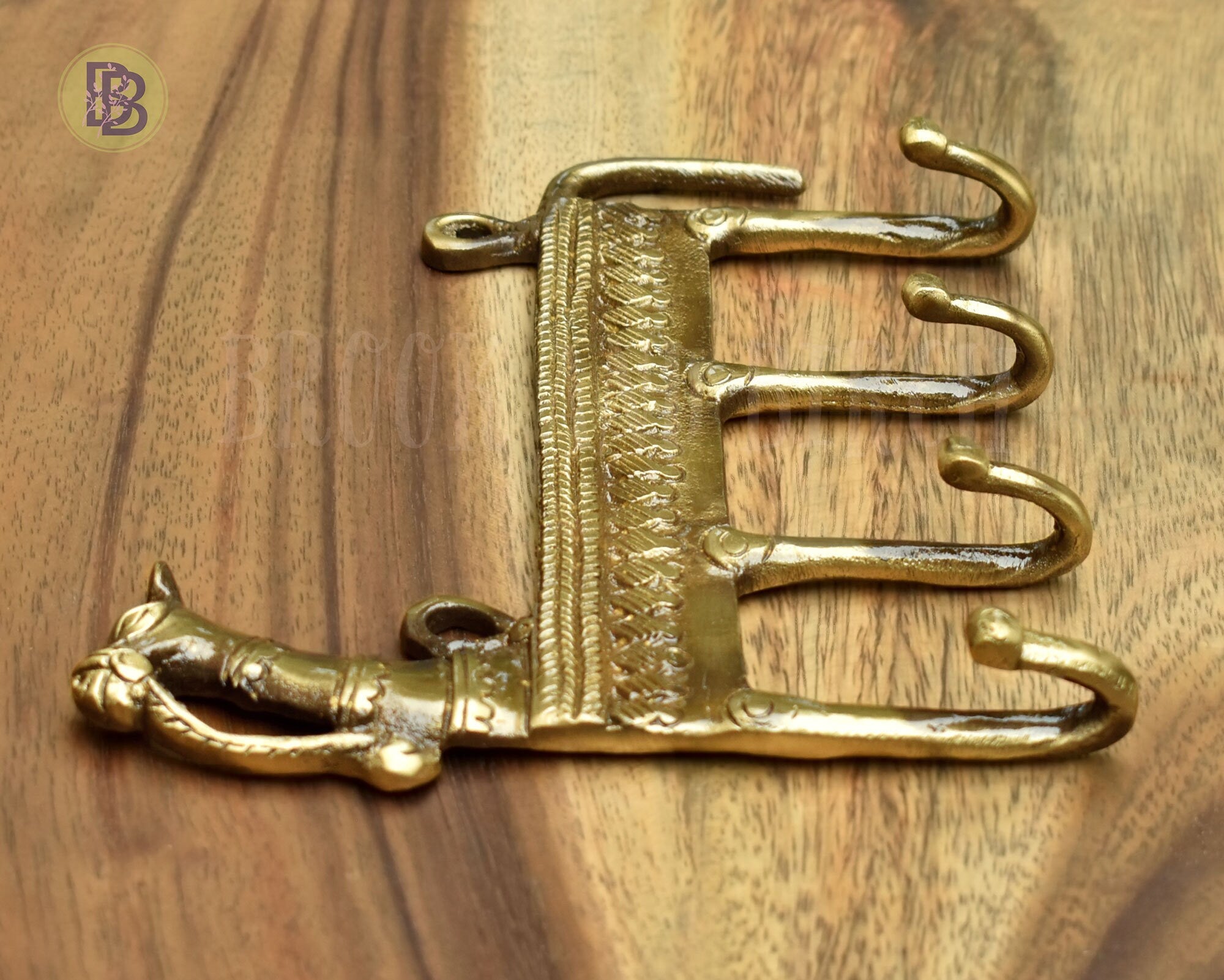 Solid Brass Wall Hook Animal Key Hanger Tribal Wall Key Holder